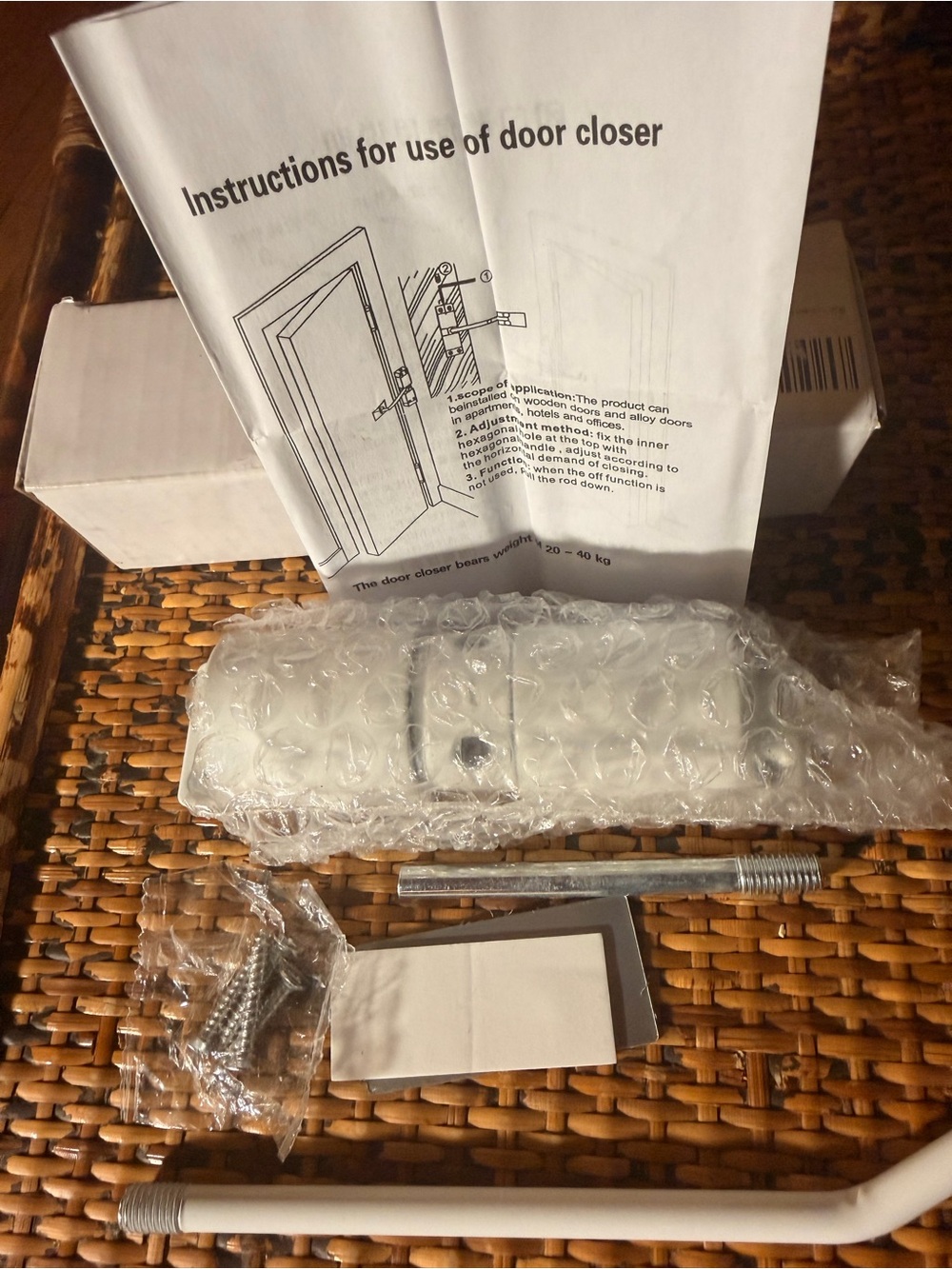 Automatic White Automatic Door Closer Kit with Mounting Hardware